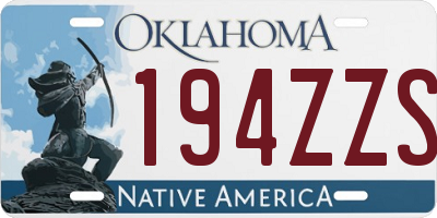 OK license plate 194ZZS