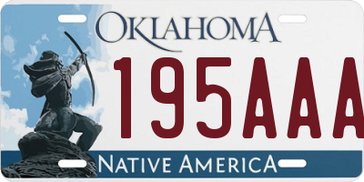 OK license plate 195AAA