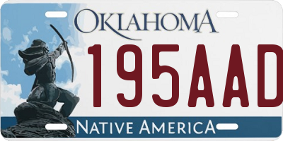 OK license plate 195AAD