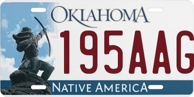 OK license plate 195AAG