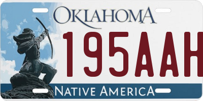 OK license plate 195AAH