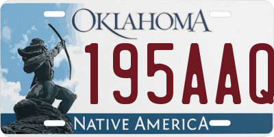 OK license plate 195AAQ