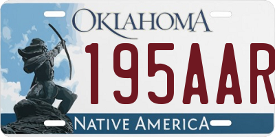 OK license plate 195AAR
