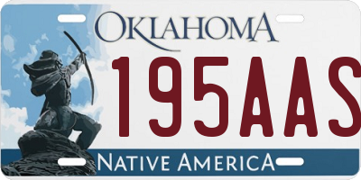 OK license plate 195AAS