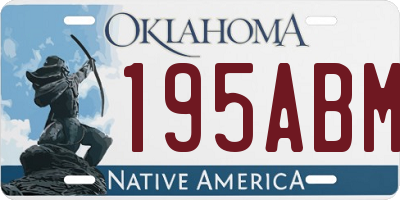 OK license plate 195ABM