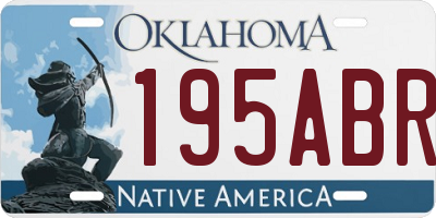 OK license plate 195ABR