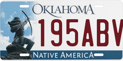 OK license plate 195ABV