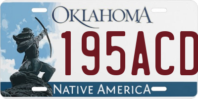 OK license plate 195ACD