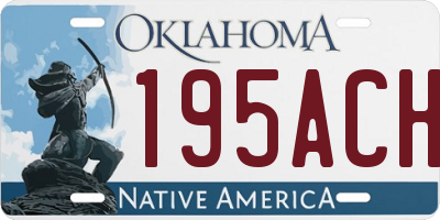 OK license plate 195ACH