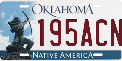 OK license plate 195ACN