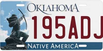 OK license plate 195ADJ