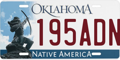 OK license plate 195ADN
