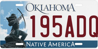 OK license plate 195ADQ