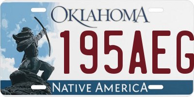 OK license plate 195AEG