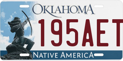 OK license plate 195AET
