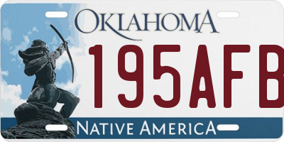 OK license plate 195AFB