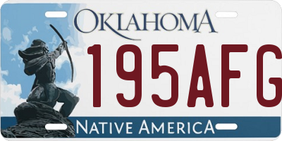 OK license plate 195AFG