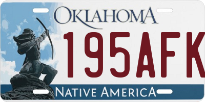 OK license plate 195AFK