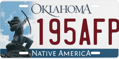 OK license plate 195AFP
