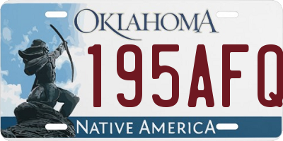 OK license plate 195AFQ