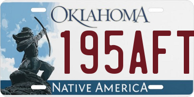OK license plate 195AFT