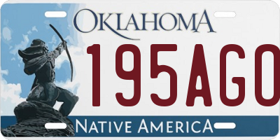 OK license plate 195AGO