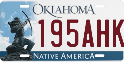 OK license plate 195AHK