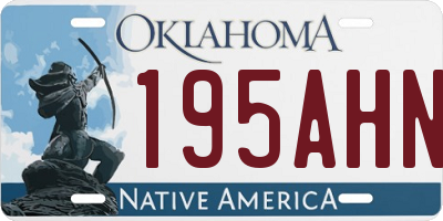 OK license plate 195AHN