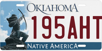 OK license plate 195AHT