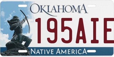 OK license plate 195AIE