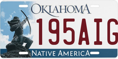 OK license plate 195AIG