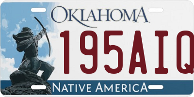 OK license plate 195AIQ