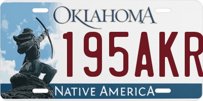 OK license plate 195AKR