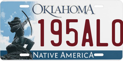 OK license plate 195ALO