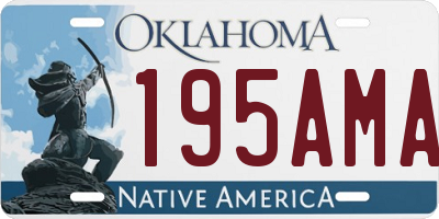 OK license plate 195AMA