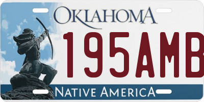 OK license plate 195AMB