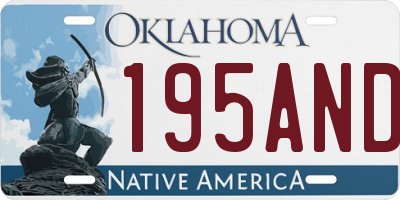 OK license plate 195AND