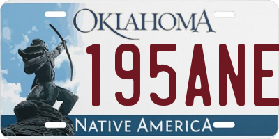 OK license plate 195ANE