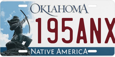 OK license plate 195ANX