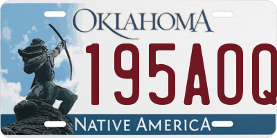 OK license plate 195AOQ