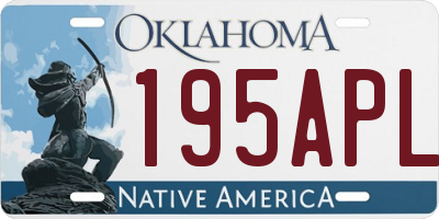 OK license plate 195APL