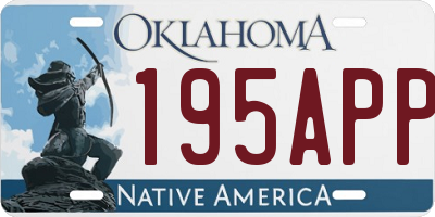 OK license plate 195APP