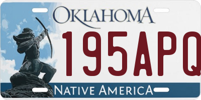 OK license plate 195APQ