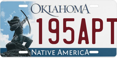 OK license plate 195APT
