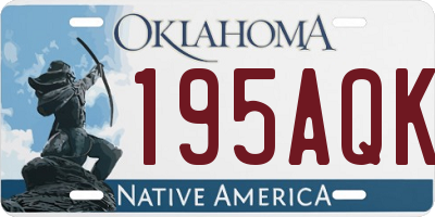 OK license plate 195AQK