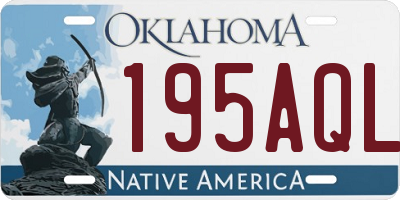 OK license plate 195AQL