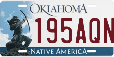 OK license plate 195AQN