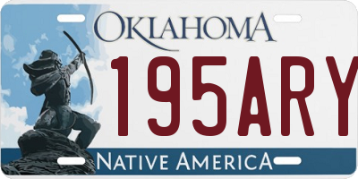 OK license plate 195ARY