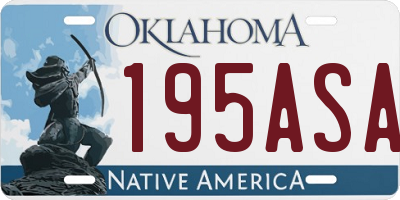 OK license plate 195ASA