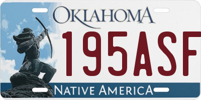 OK license plate 195ASF